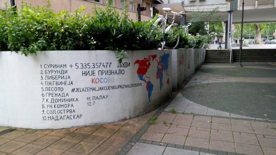 Emrat e vendeve që “çnjohën Kosovën”, grafit në Beograd