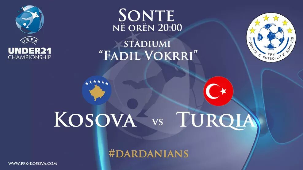 Formacionet zyrtare: Kosovë U21 – Turqi U21