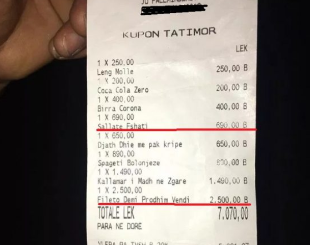Çmime ‘të kripura’ në jug të Shqipërisë, 20 euro fileto demi