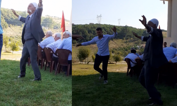 Rifat Jashari kërcen me tupana në një dasmë në Drenicë
