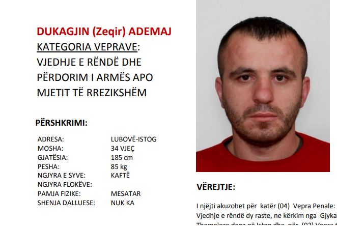 Nëse e shihni këtë person lajmërojeni në polici