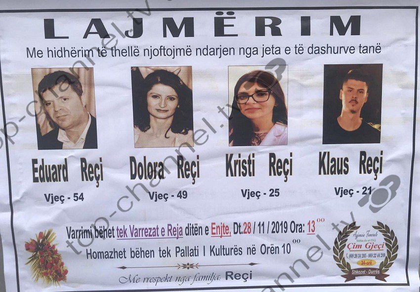 Tragjedia në një foto, tërmeti i merr jetën 4 pjesëtarëve të familjes Reçi