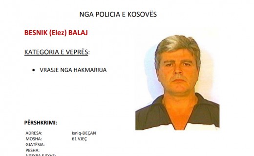 Vrasje për hakmarrje, Policia po e kërkon këtë person