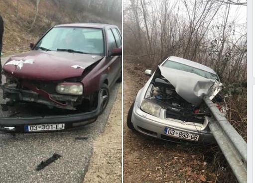 Përplasen dy vetura në Lutogllavë në Pejës, lëndohet një person