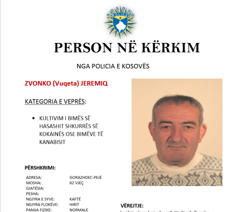 ​Policia e Pejës kërkon ndihmën e qytetarëve për gjetjen e këtij personi