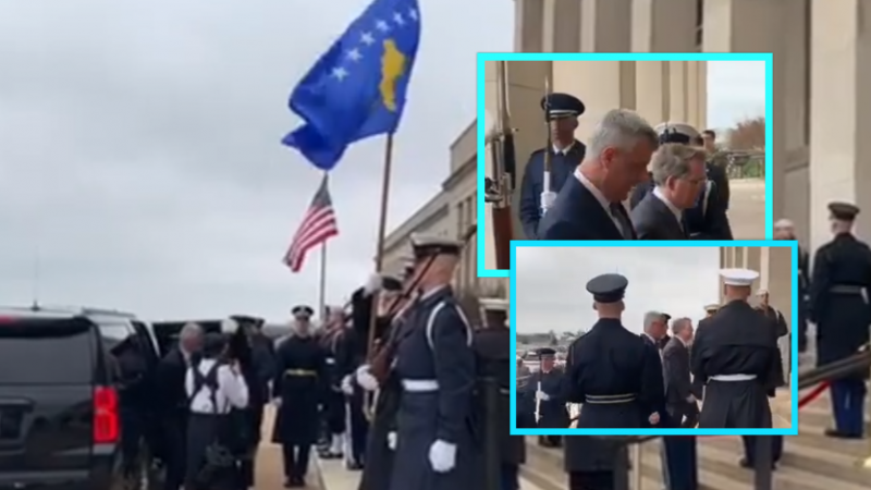 Thaçi pritet me gardë shtetërore në Pentagon