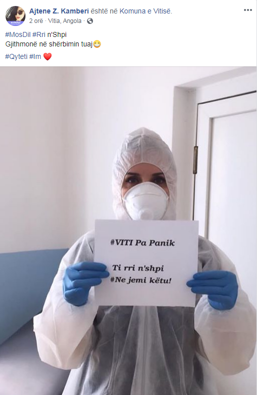 Mesazhi emocionues i motrës medicionale nga Vitia