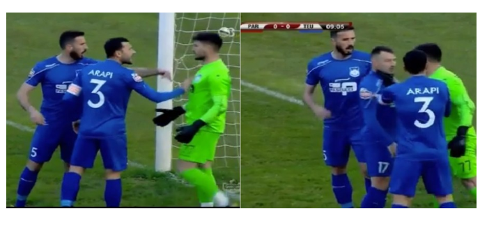 Shokët e skuadrës përleshen në mes vete në ndeshjen e Superligës shqiptare