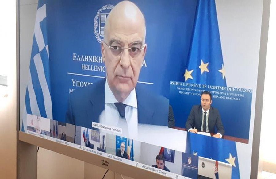 Konjufca në takimin virtual në Forumin Ministror të Selanikut kërkon heqjen e fusnotës