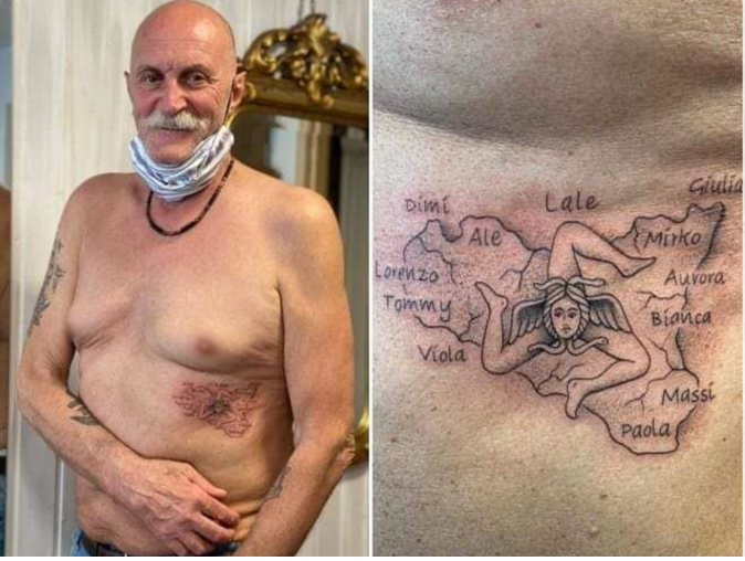 I shëruari nga Covid-19 mban premtimin: Tatuazh Siçilinë në trup