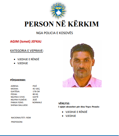 Policia kërkon ndihmën e qytetarëve për gjetjen e 46 vjeçarit nga Deçani