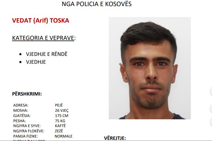 Nëse e shihni këtë person, lajmërojeni menjëherë policinë