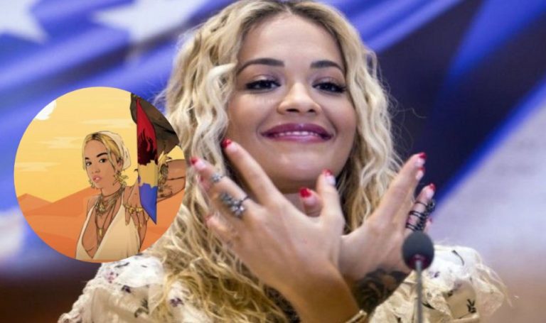 Rita Ora publikon ilustrime me motive kombëtare