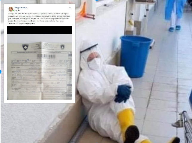 Infermierja që u fotografua e molisur nga puna me pacientë me Covid 19, dënohet nga policia për maskë