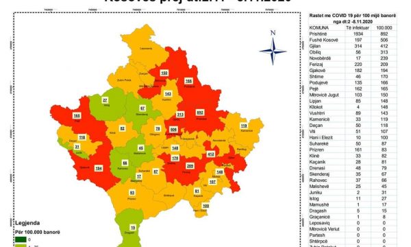 Komuna e Obiliqi rikthehet në zonën e kuqe