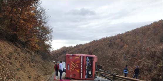 Vetaksidentohet autobusi i linjës Gjilan-Prishtinë, lëndohen katër persona