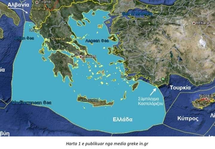 Greqia e shty kufirin detar për 12 milje në dëm të Shqipërisë