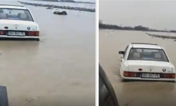 Pamje nga nxjerrja e një veture nga vërshimet në rajonin e Prizrenit