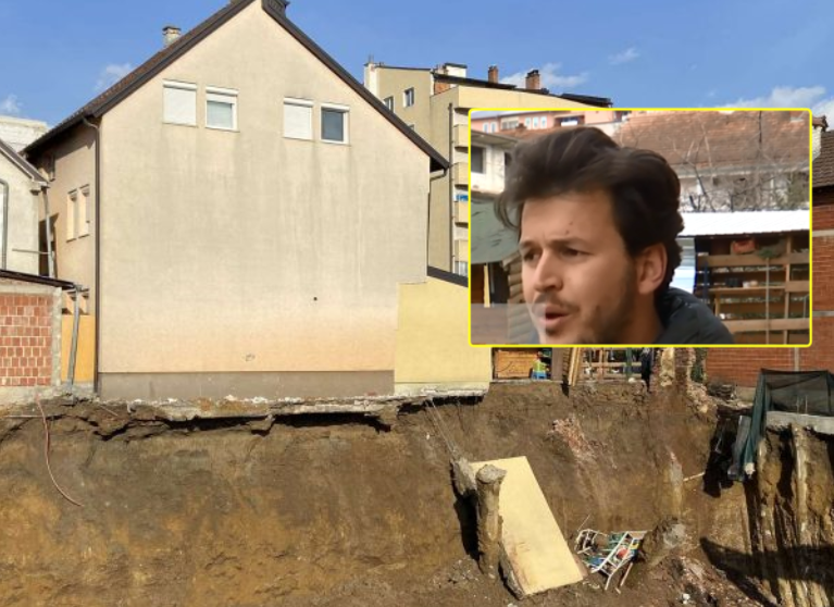 “Oh zot, ra muri”, reagimi i pronarit që për shkak të punimeve iu shemb një pjesë e shtëpisë në Ferizaj