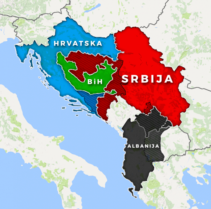Bosnja e akuzon Shqipërinë për hartën e re të Ballkanit