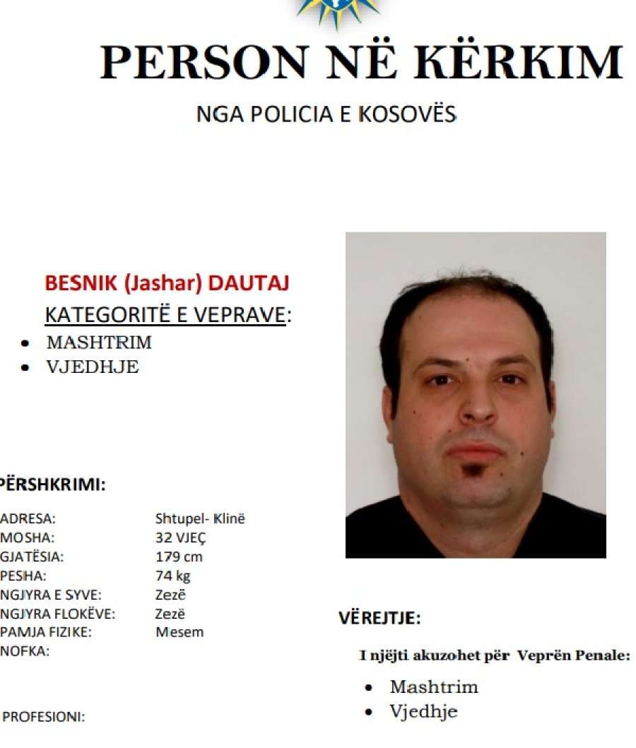 Policia kërkon ndihmën e qytetarëve për arrestimin e këtij personi