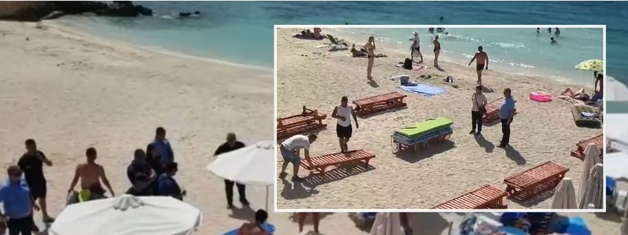 Konflikt për shezlongët edhe në Ksamil, policia rrethon çadrat