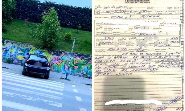 Policia e gjobit shoferin që e parkoi veturën në zebra, pasi rasti u raportua nga qytetarët