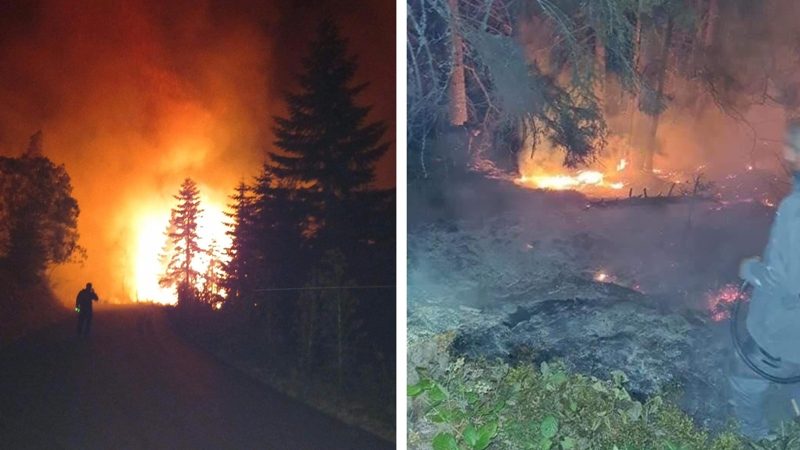 Policia: Zjarri në Rugovë jashtë kontrollit, banorët s’janë kthyer ende në shtëpitë e tyre