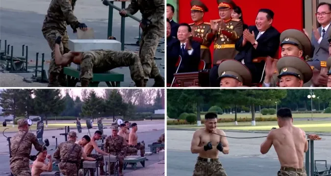 Video/ Demonstrim ekstrem i ushtarëve të Kim Jong Un që thyejnë tulla me kokë para udhëheqjes