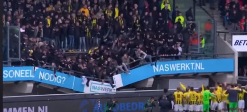 “Shembet” tribuna, tifozët në Holandë lëndohen teksa po festonin fitoren e skuadrës së tyre (VIDEO)