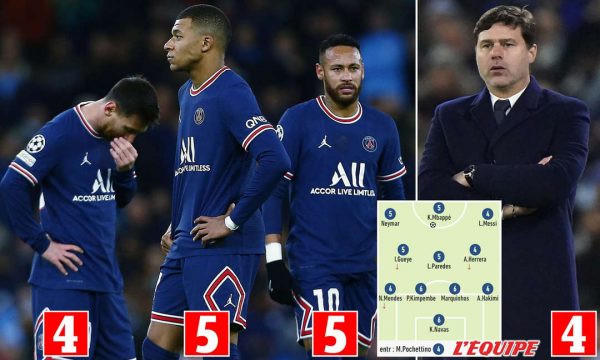 L’Equipe i gozhdon 3 yjet e PSG-së, Messit i jep notën 4