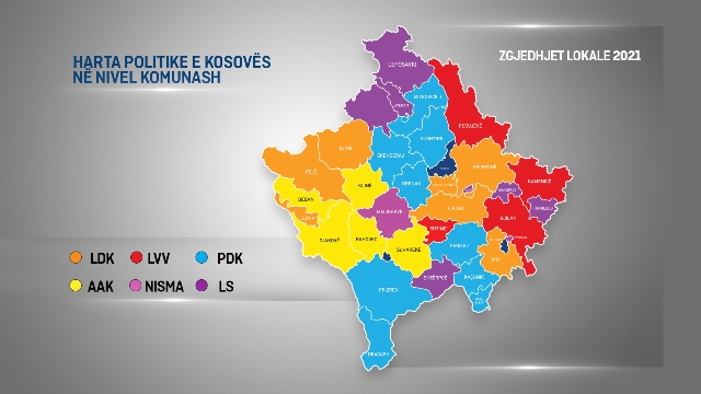 Zgjedhjet lokale 2021: PDK fiton në 9 komuna, LDK në 7 komuna, Vetëvendosje në 4 komuna