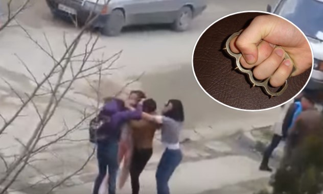 Disa vajza bëhen “llom” duke u rrahur, njëra nxjerrë boksin metalik