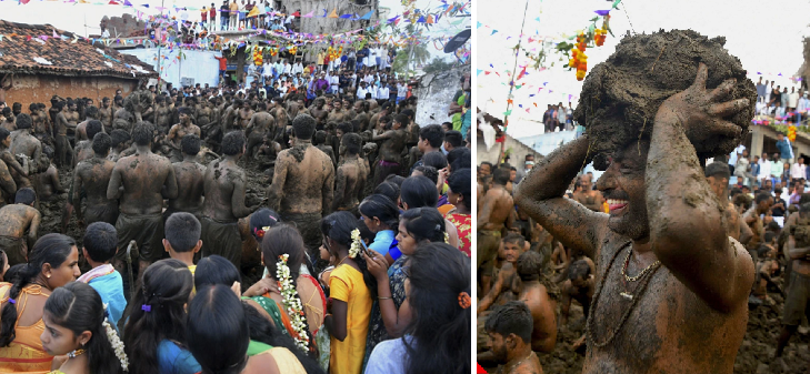 ‘Det’ njerëzish në bajga lope, në mbyllje të festivalit tradicional indian të Divali