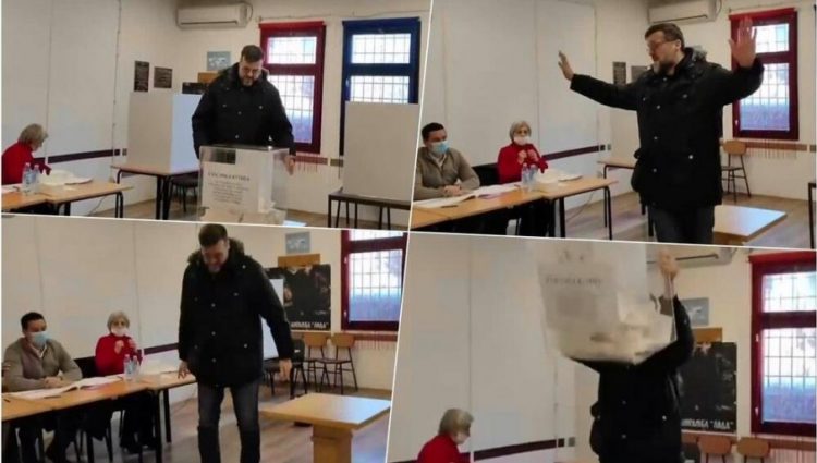 Pas votimit në referendum, politikani serb thyen kutinë e votimit
