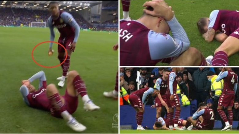 Digne dhe Cash goditen nga shishet e hedhura nga tifozët e Evertonit në festën e golit të Aston Villa