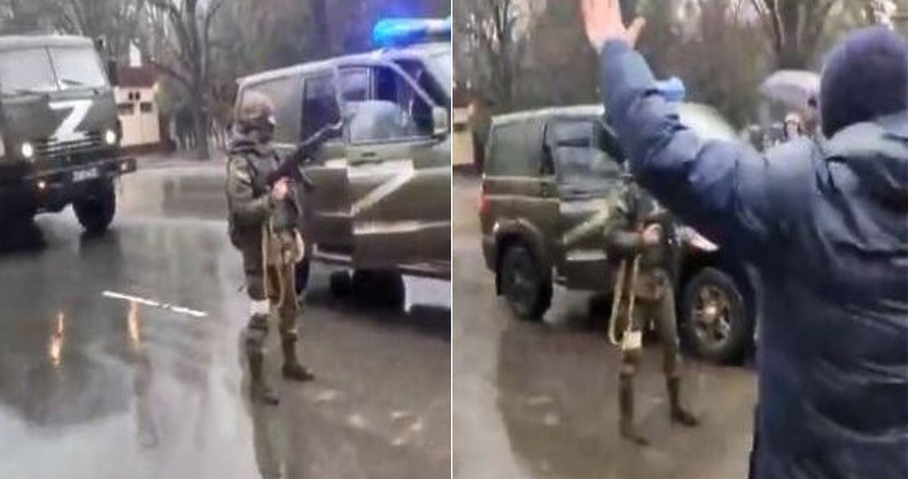 Ukrainasit përplasen me trupat ruse, ushtari gjuan me armë por nuk i frikëson: Shkoni në shtëpi, fashistë