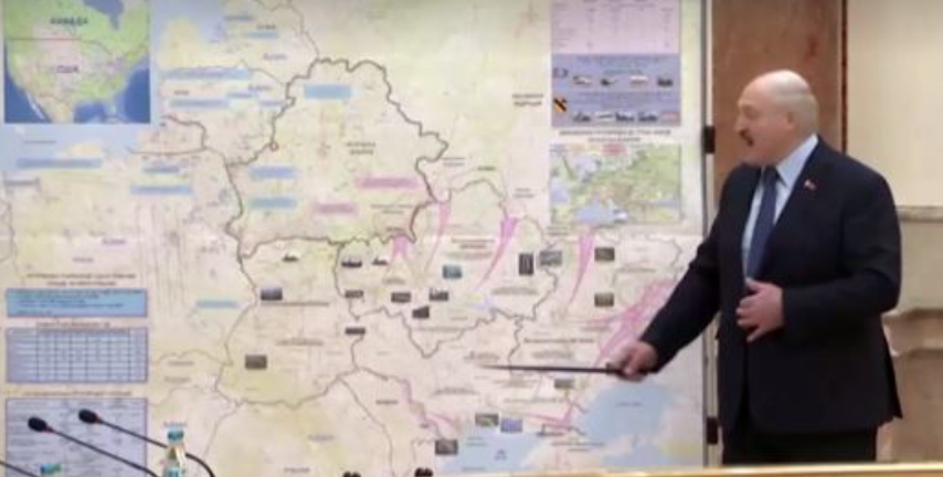 Gafa e Lukashenkos? Presidenti bjellorus nxjerr pa dashje hartën e pushtimit të Ukrainës