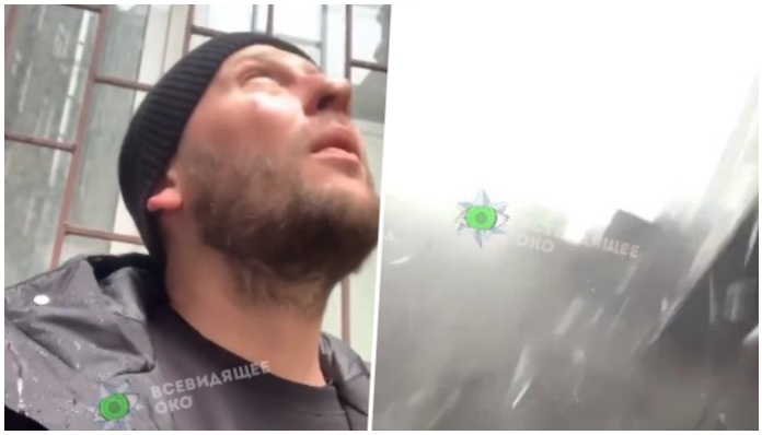 Qytetarit ukrainas i bie raketa në momentin që po bënte një video