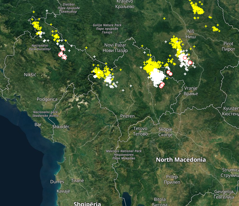 Stuhi të fuqishme godasin Kosovën, kjo është harta që tregon situatën