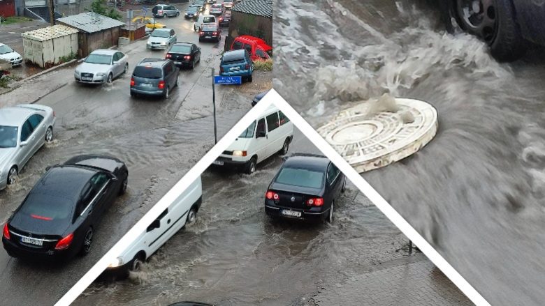 Rrebeshe shiu në Prishtinë, uji vërshon rrugën te Hani i Dilit