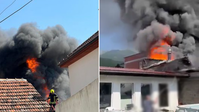 Policia jep detaje për zjarrin në Pejë – u dëmtuan tri shtëpi, zjarri shpërtheu fillimisht në një depo me vajra motorike