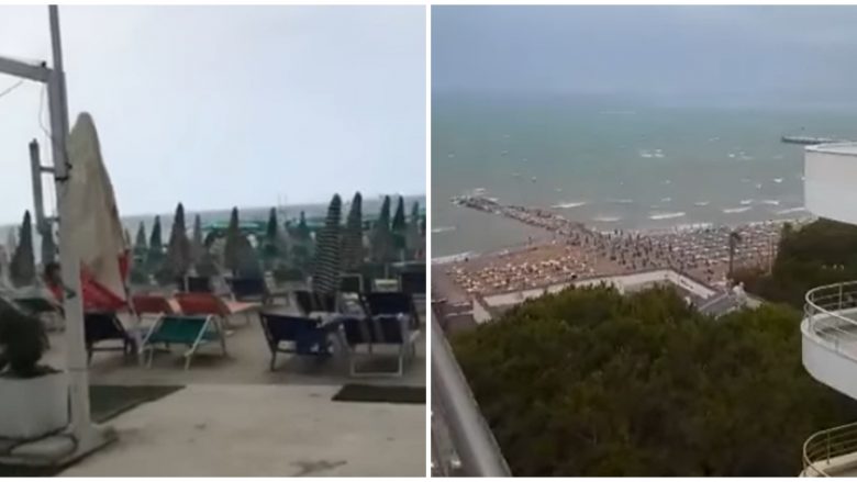 Stuhia përfshin bregdetin, pushuesit largohen nga plazhi i Durrësit