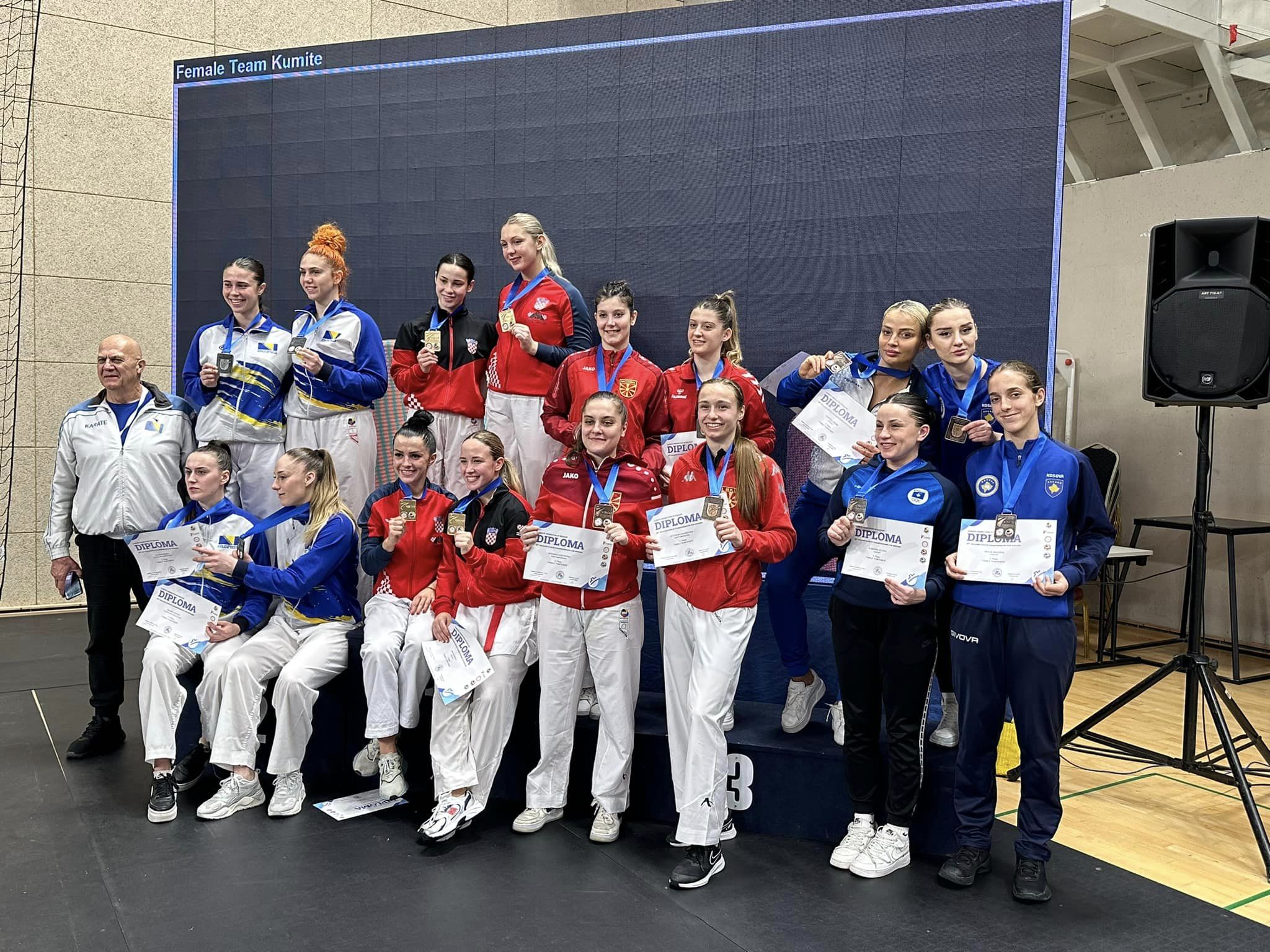 Ekipi përfaqësues i femrave në karate renditet i treti në Kampionatin Ballkanik